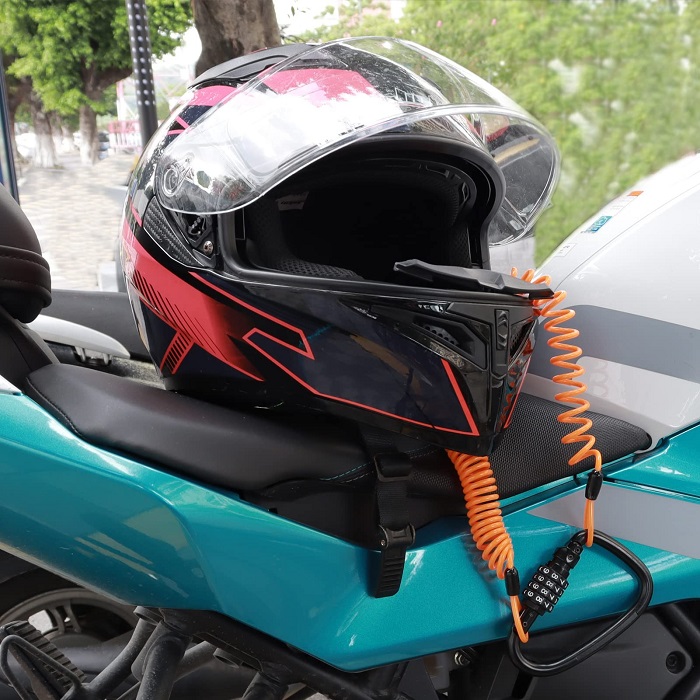 secure helmet to motorcycle