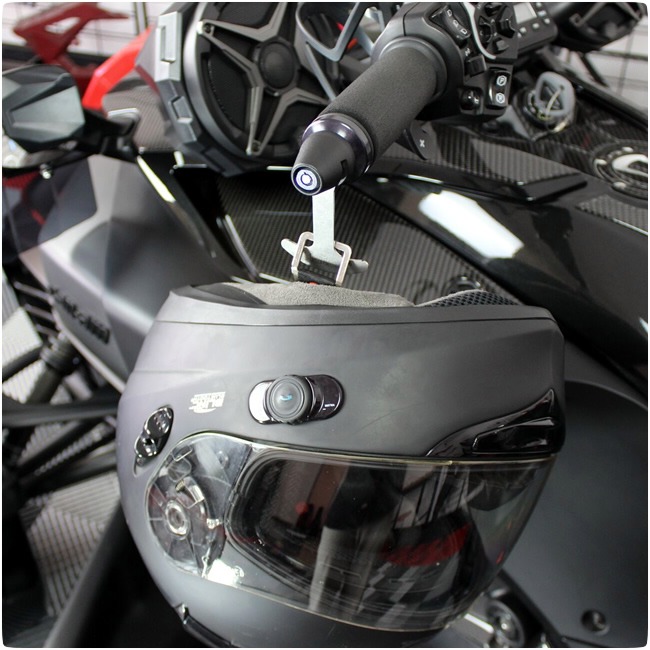 how to use a helmet lock on a motorcycle